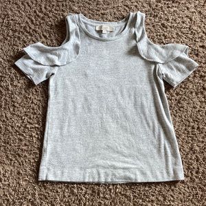 LOFT grey cold shoulder top